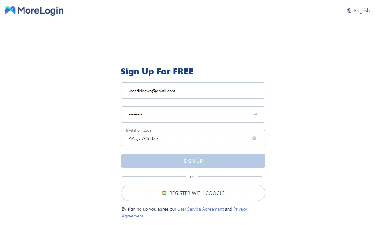 MoreLogin - Signup