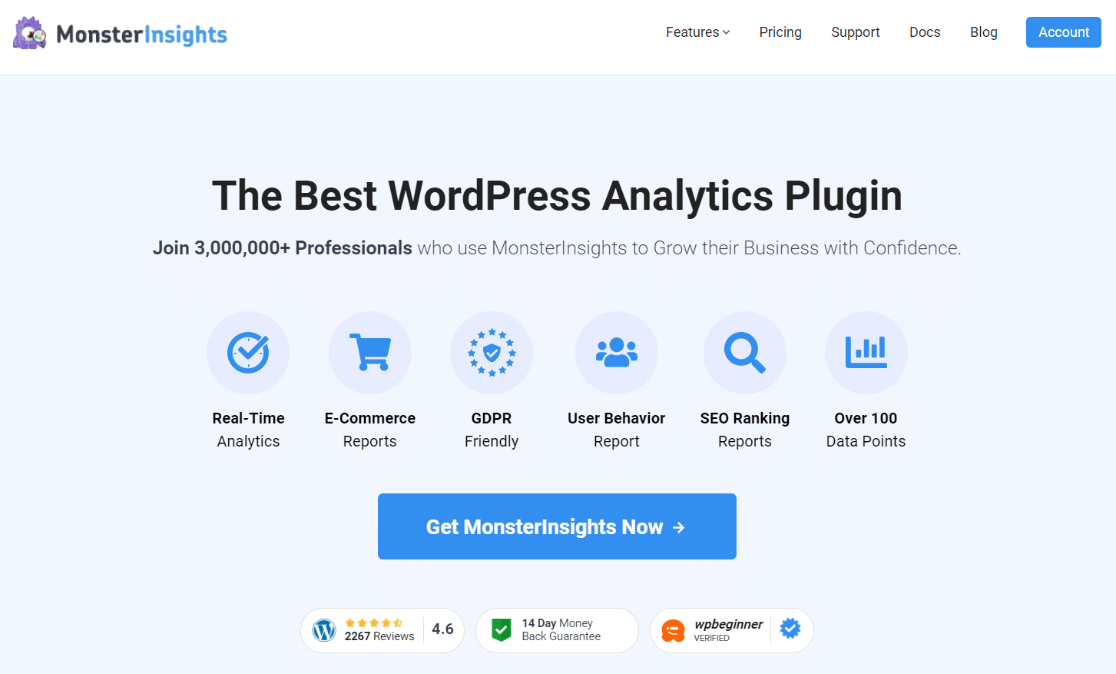 Плагин Monsterinsights для WordPress