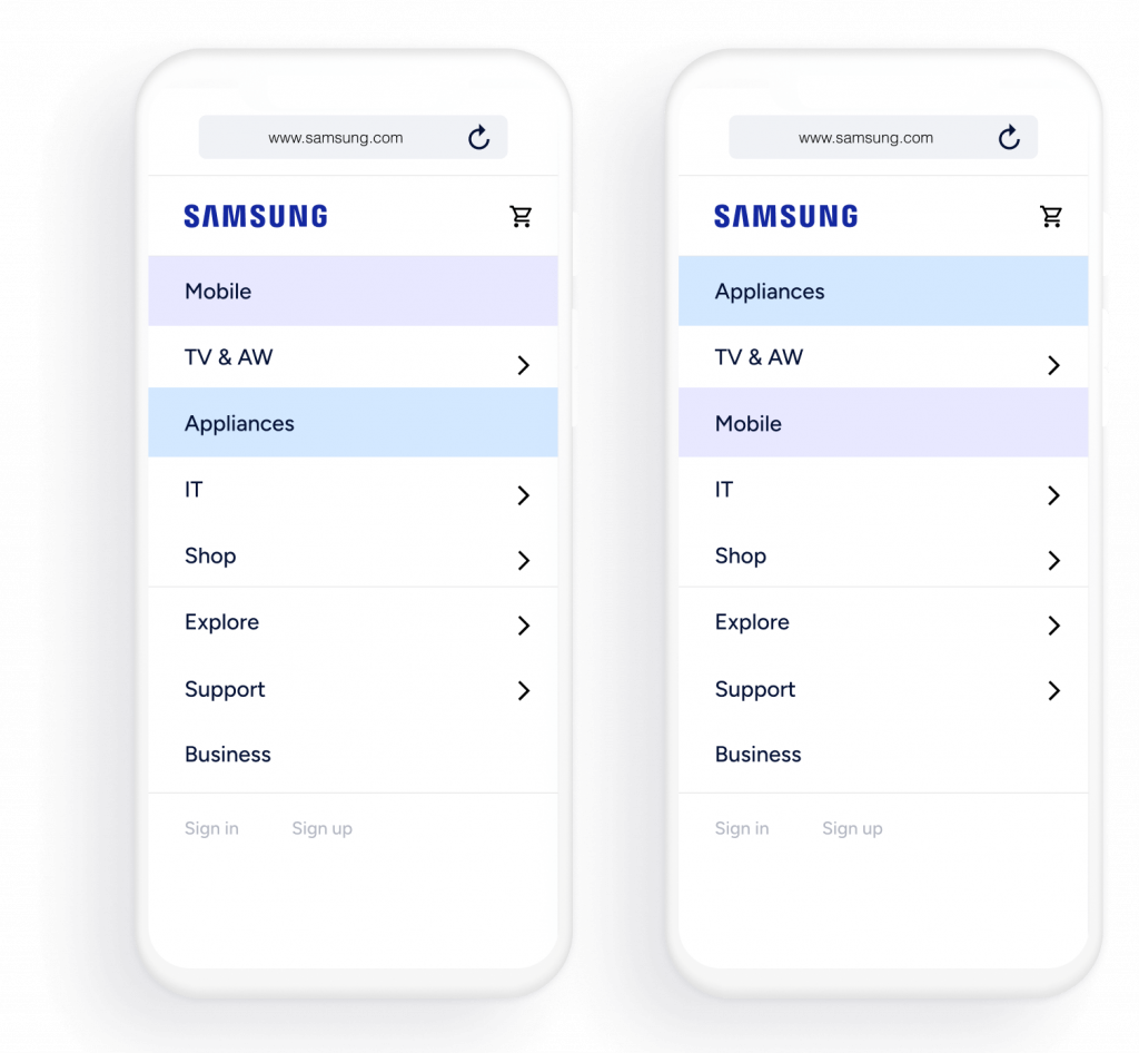 Hamparan Web Insider dan Pengoptimal Kategori membantu Samsung